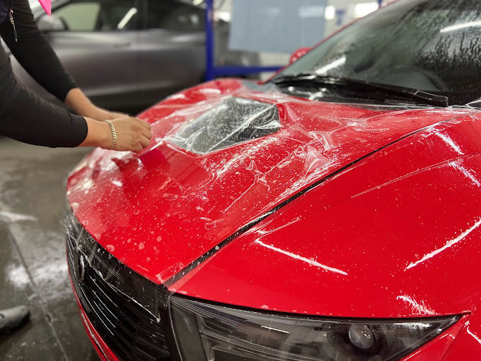 PPF Satin Finish de Polar Tint convirtiendo la pintura brillante a un aspecto mate de fábrica en un Audi en Summerlin